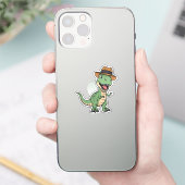Scherp geklede Dino Sticker (Telefoon)
