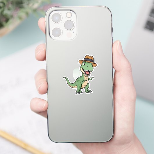 Scherp geklede Dino Sticker (Telefoon)
