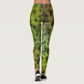 Scherp groen kubisme Print Leggings (Achterkant)