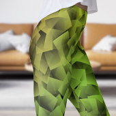 Scherp groen kubisme Print Leggings