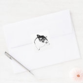 Scherp-Lijn Corgi Vierkante Sticker (Envelop)