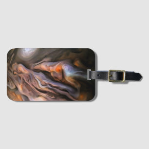 Scherp mooi abstract in oker en bruin bagagelabel