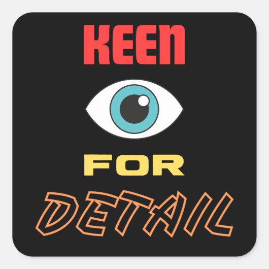 scherp oog vierkante sticker (Voorkant)