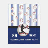 Scherp persoonlijke Blanket met Baseball, 3 tekst Fleece Deken (Voorkant)