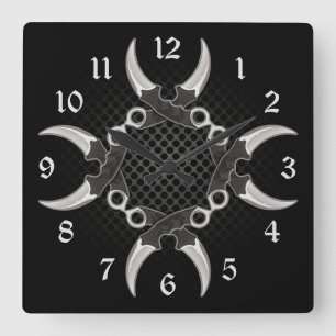 Scherp randen gebogen blades vierkante klok