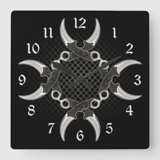 Scherp randen gebogen blades vierkante klok (Voorkant)