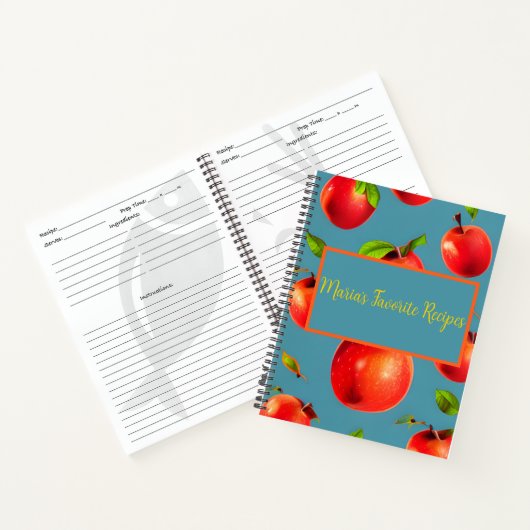 Scherp rood appelpatroon aanpassen Recipe Notitieboek (Binnen)