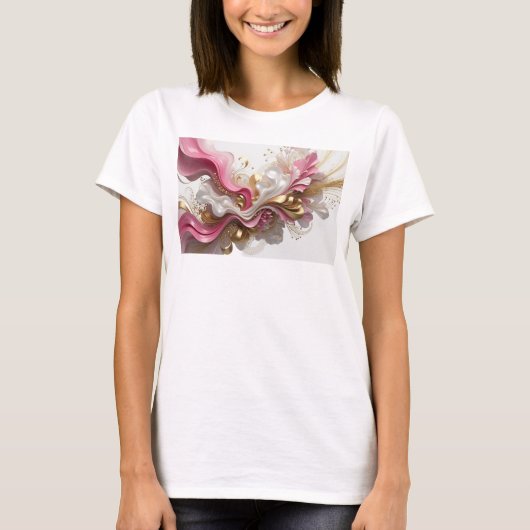 Scherp Rood FLORALE ONTWERP Draagbare Kunst T-shirt (Voorkant)