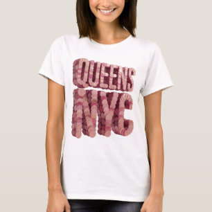 Scherp Roze QUEENS NYC Print T-shirt