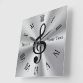 Scherp, speciaal voor Treble Clef Clock, zilver Bl Vierkante Klok (Hoek)