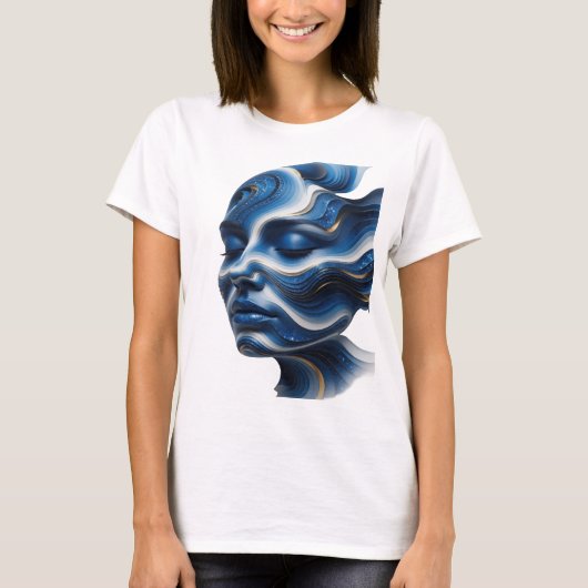 Scherp Zilver ABSTRACTE KUNST Abstract ontwerp T-shirt (Voorkant)