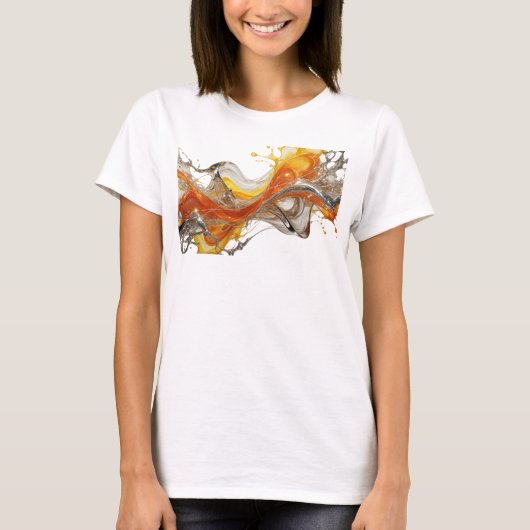 Scherp Zilver ABSTRACTE KUNST Draagbare Kunst T-shirt (Voorkant)