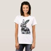 Scherp Zilver ABSTRACTE KUNST Grafisch ontwerp T-shirt (Voorkant volledig)