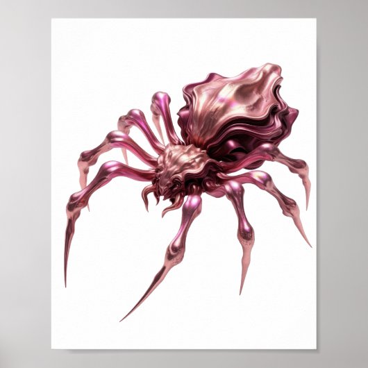Scherp Zilver ABSTRACTE KUNST Modern Design Poster (Voorkant)