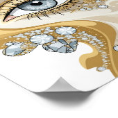 Scherp Zilver ABSTRACTE KUNST Modern Design v2 Poster (Hoek)