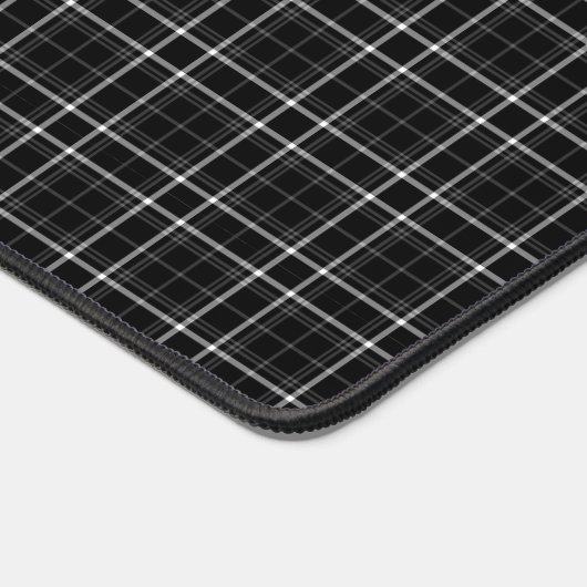 Scherp zwart-wit plaid monogram bureaumat (Hoek)