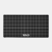 Scherp zwart-wit plaid monogram bureaumat (Voorkant)