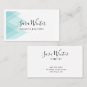 Scherpblauw geometrisch en script Visitekaartje (Voorkant / Achterkant)