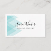 Scherpblauw geometrisch en script Visitekaartje (Voorkant)