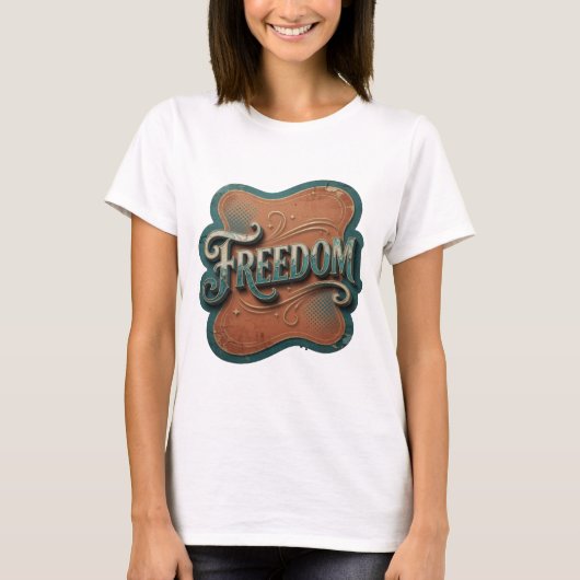 Scherpblauwe FREEDOM Statement T-shirt (Voorkant)