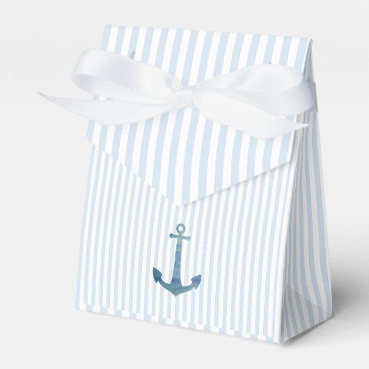 Scherpe Anker Blauwe Streep Preppy Bedankdoosjes (Voorkant Zijde)