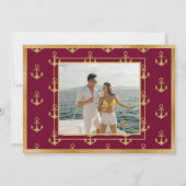 Scherpe anker kerstkaart met gouden ankers (Voorkant)