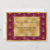 Scherpe anker kerstkaart met gouden ankers (Achterkant)