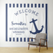 Scherpe ankerstreep vrijgezellenfeest achtergrond wandkleed (In Situ (horizontaal))