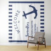 Scherpe ankerstreep vrijgezellenfeest achtergrond wandkleed (In situ)