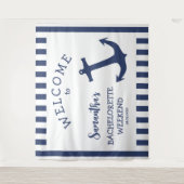 Scherpe ankerstreep vrijgezellenfeest achtergrond wandkleed (Voorkant)