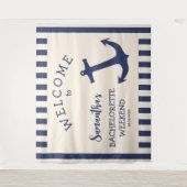 Scherpe ankerstreep vrijgezellenfeest achtergrond wandkleed (Voorkant)