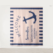 Scherpe ankerstreep vrijgezellenfeest achtergrond wandkleed (Voorkant)