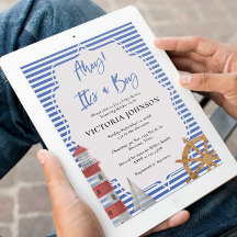 Scherpe Blau Ahoy Het is een Jongen Baby Borrel