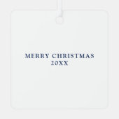 Scherpe Blau Gestreepte Touw Hart Anker Kerst Metalen Ornament (Achterkant)