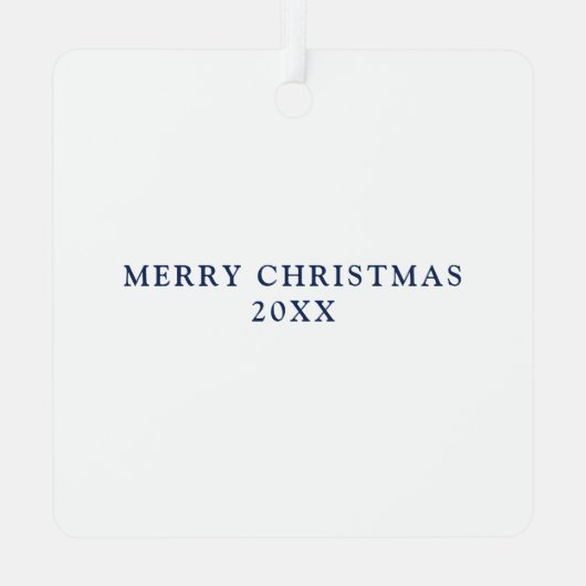 Scherpe Blau Gestreepte Touw Hart Anker Kerst Metalen Ornament (Achterkant)