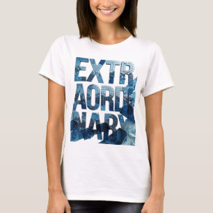 Scherpe Blau UITGEZONDERE Artistieke Motief T-shirt