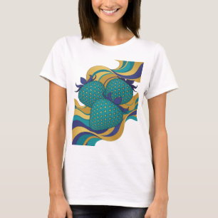 Scherpe Blauwe DRIE BLAUWE AARDBEIEN Print T-shirt