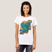 Scherpe Blauwe DRIE BLAUWE AARDBEIEN Print T-shirt (Voorkant volledig)