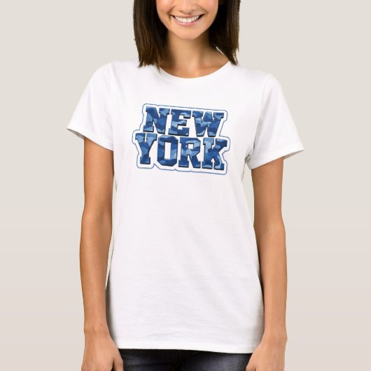 Scherpe Blauwe NEW YORK Statement T-shirt (Voorkant)