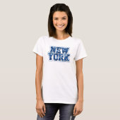 Scherpe Blauwe NEW YORK Statement T-shirt (Voorkant volledig)