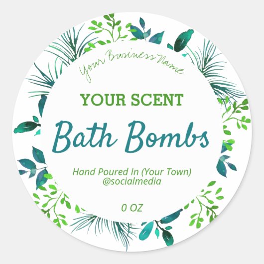 Scherpe botanische productetiketten ronde sticker (Voorkant)