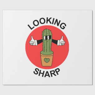 Scherpe Cactusgrap Cadeaupapier