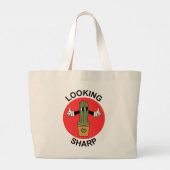 Scherpe Cactusgrap Grote Tote Bag (Achterkant)