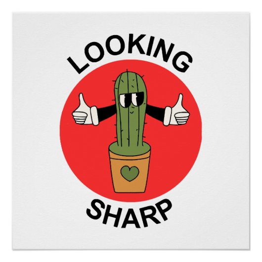 Scherpe Cactusgrap Perfect Poster (Voorkant)