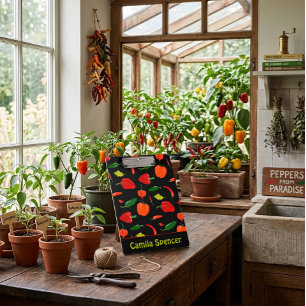 Scherpe Chilipeper Patroon Gepersonaliseerde Klemb Klembord