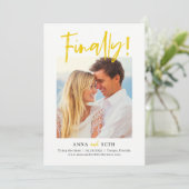 Scherpe Eindelijk Aangepaste Kleur Save The Date K Bedankkaart (Staand voorkant)