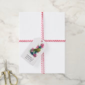 Scherpe Fantasie Bloemrijke Vogel Bruiloft Cadeaulabel (Met Touw)