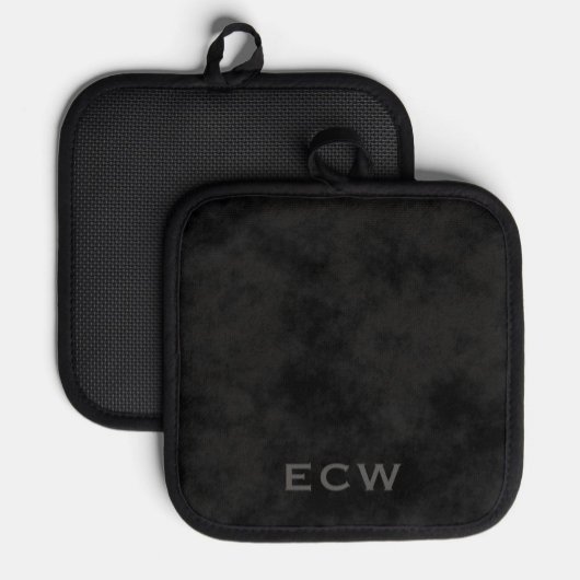 Scherpe faux gestempeld gevlekte zwarte pothouder pannenlap