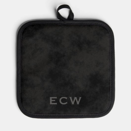 Scherpe faux gestempeld gevlekte zwarte pothouder pannenlap