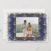 Scherpe foto goud blauw Kerstmis kerstkaart (Voorkant)